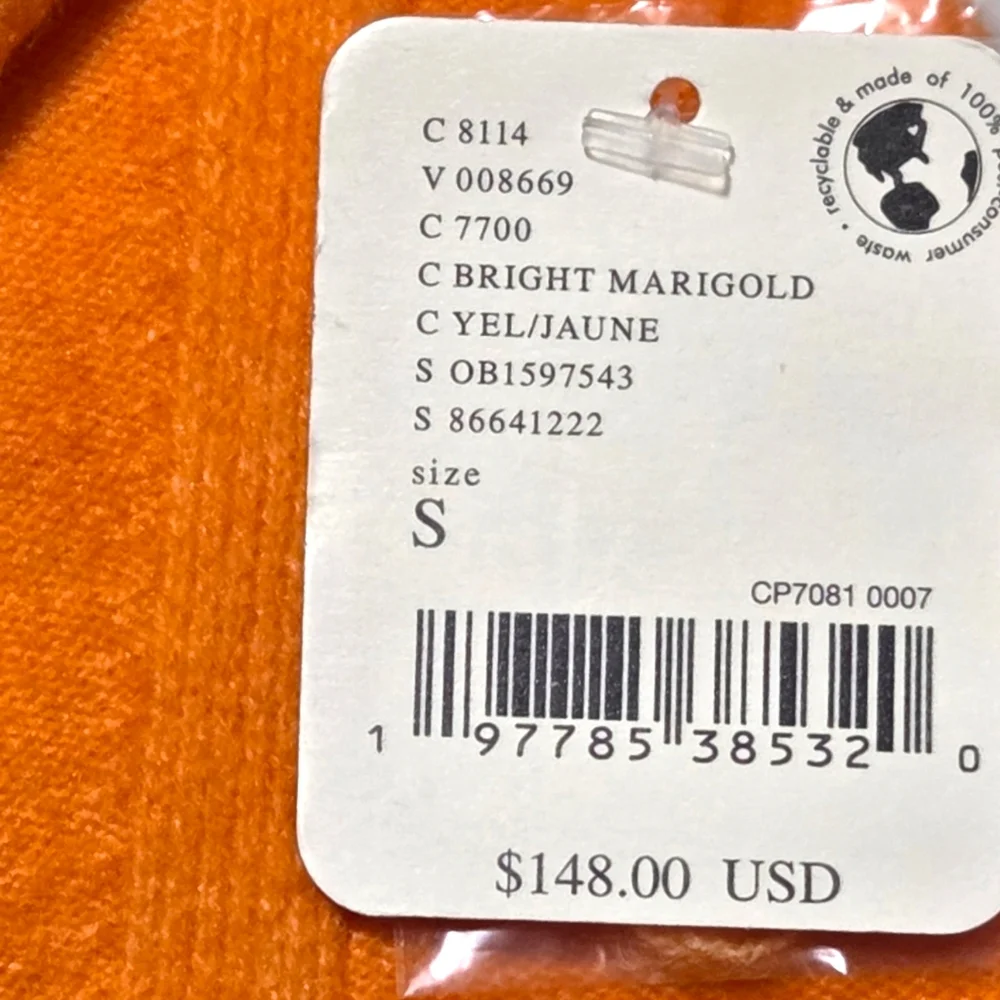 Free People Luna Slouchy Soft Wool Blend Sweater Marigold Orange Oversized Small